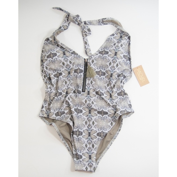 Rachel Roy Python Boho Halter 1 Piece Swimsuit Sml - Picture 6 of 8